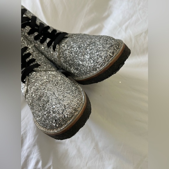 Golden Goose Glittered Leather Ankle Sneaker Boots | Hi Tops | Size 40 (US 10) - Picture 5 of 12